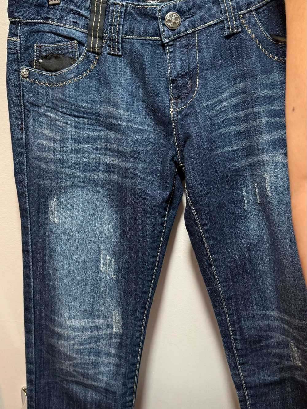 Thrill Jeans Zipper Pockets Rockstar Y2K Sexy Baddie Motorcycle Rock n Roll 7